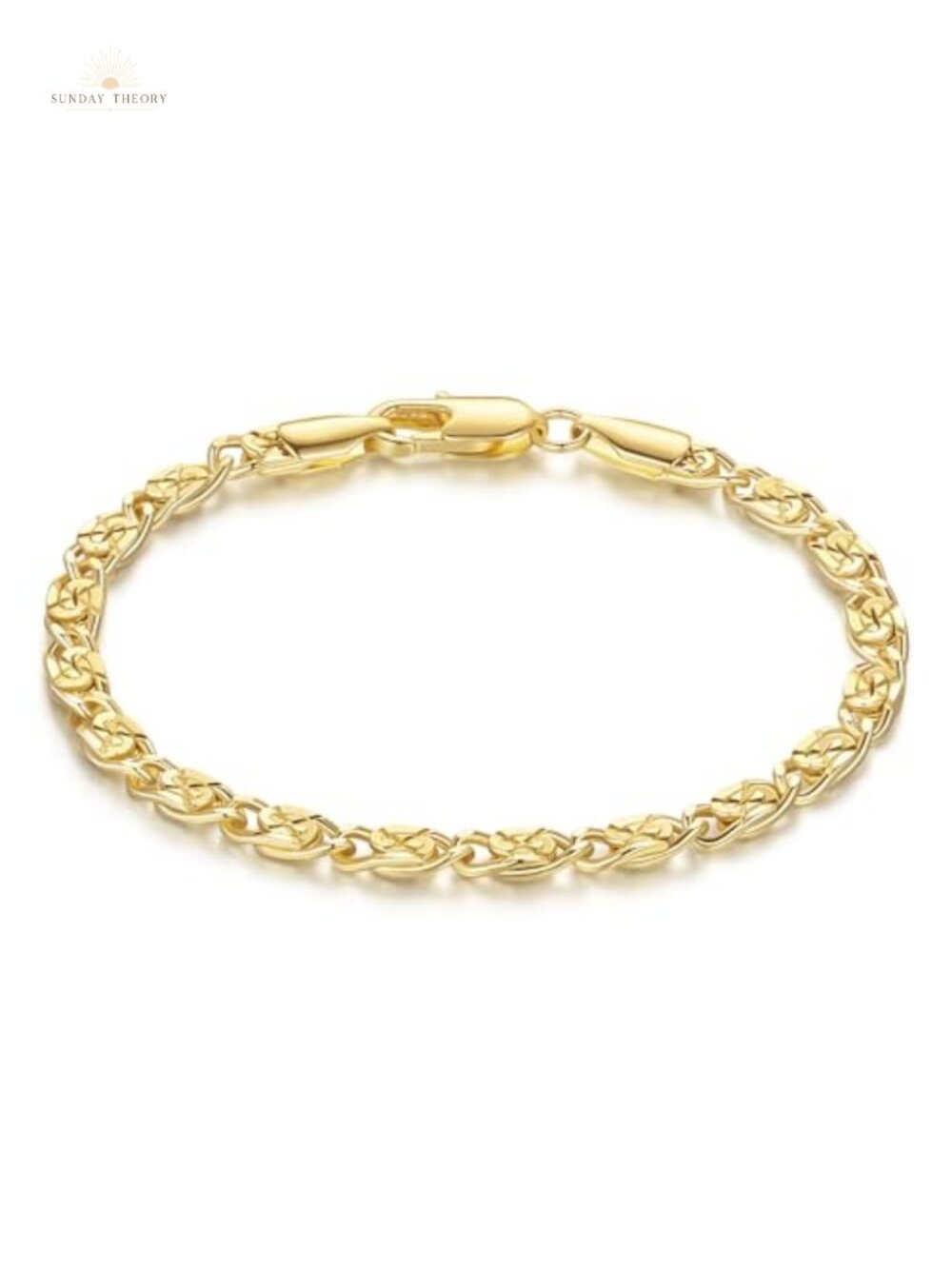 14K Gold Plated Cuban Chain Bracelet Dainty Hypoallergenic Charm Adjustable